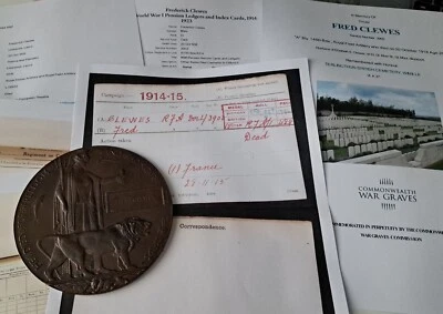 £110 • Buy WW1 Death Plaque Dvr Clewes, 148th Bde R.F.A, Died, Stockport Man