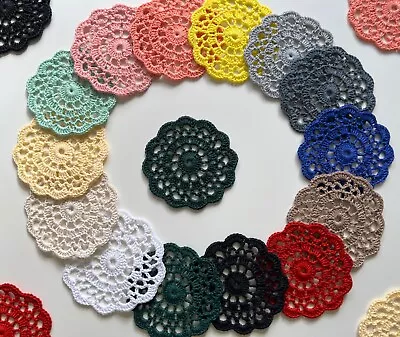 Handmade Crochet Cute Coasters Lace Table Decoration Round Flower Cup Small Matt • £1.70