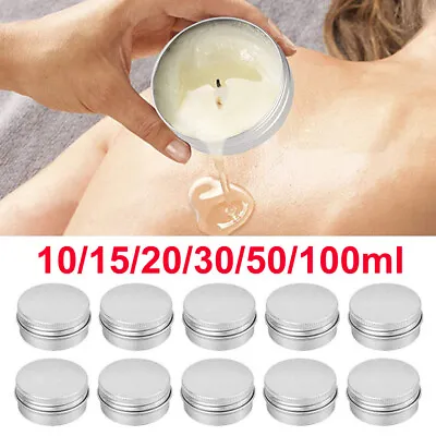 50/100pcs Durable Silver Aluminum Cosmetic Pot Lip Balm Jar Containers Empty Tin • £45.11