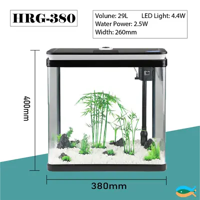 $100.72 • Buy SUNSUN 29L Aquarium Fish Tank With LED Light And Filtration System HRG-380