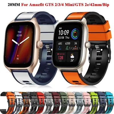 20mm Silicone Wristband Strap For Huami Amazfit GTS 2e 4 3 2 Mini Bip Watch Band • $5.86