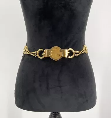 Vintage GUCCI Italy Gold Tone G Logo Chain Belt 70CM 27.5” • $199