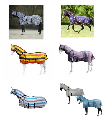 £29.99 • Buy Horse Combo Fly Rug With Mask Mesh Full Neck Pony Summer Bug Protective Sheet