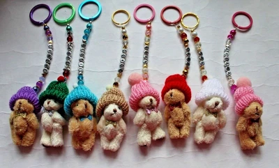 £3.10 • Buy Personalised Teddy Keyring & Bag Charm ( You Chose A Name) 8 Designs Handmade