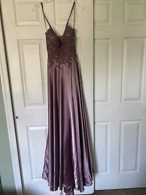 FAVIANA S10400 Deep Mauve Prom/Formal Bridesmaid Dress/Gown Size 2 NWT OPEN BACK • $99