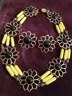 Vintage Miriam Haskell Set Necklace Earrings Signed Rare Estate Sale Find • $59