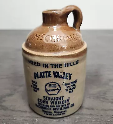 Vintage ORIGINAL MINI MCCORMICK PLATTE VALLEY CORN WHISKEY JUG 4 3/4  Tall • $9.99