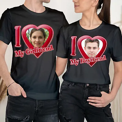 Personalised Love Girlfriend Boyfriend Happy Valentine's Day Couple T-Shirt #VD1 • £9.99