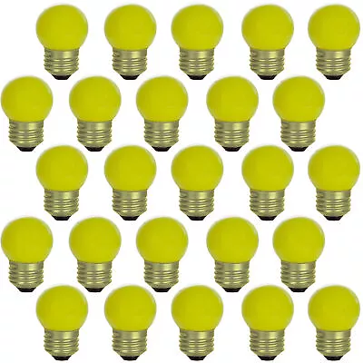 25 Pack Sunlite Yellow S11 Round Bulb 7.5 Watts 120 Volts Medium Base (E26) • $31.99