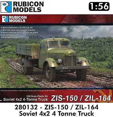 ZIS-150  ZIL-164 Soviet 4x2 4 Tonne Truck 1:56 Rubicon Model Kit 280132 • £22