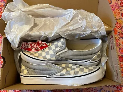  Vans Classic Slip On Checkerboard Silver And White Glitter UK Size 5 EU 38 • £23