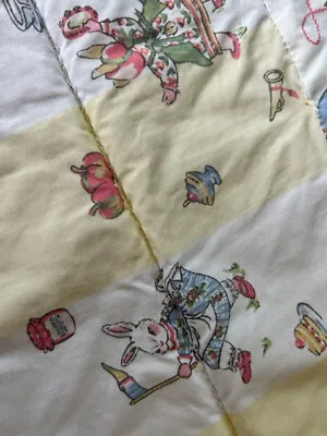 Vtg Laura Ashley Mother & Child Nursery Baby Quilt Fabric Scraps Rabbit Bunny Jo • $10