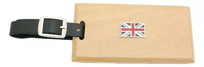 Union Jack Wood Luggage Tag Travel Holdall Label Gift Personalised 383 • £12.99