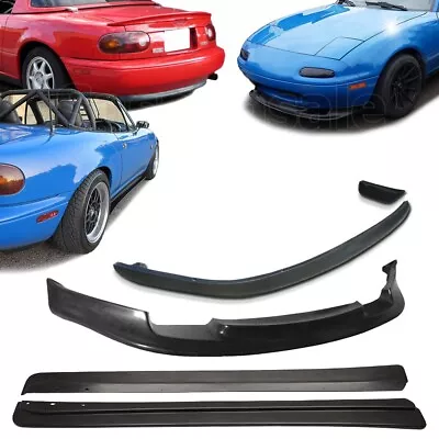 [SASA] 3x Combo 90-97 Mazda Miata MX5 GV Front + Rear + Side Skirt PU Bumper Lip • $189.99