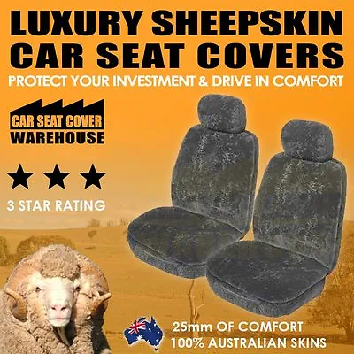 *NEW* TOP QUALITY SHEEPSKIN CAR SEAT COVERS TC 25mm AIRBAG AVAILABLE 5 COLOURS • $199