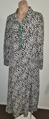 GORDON SMITH - Relaxed Black Tan Animal Print Kaftan Maxi Dress - Size 10 • $18