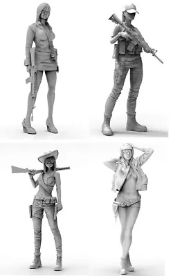 1/35 Resin Female Gunner Soldiers 4 Set Unpainted Unbuild BL823 • $20.99