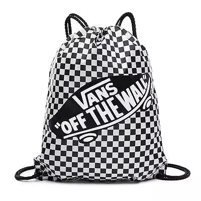 VANS OFF THE WALL' Benched Cinch Bag/Drawstring Checkered Black/White FREE POST • £15.95