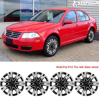 $68.37 • Buy For VW Jetta 15  Set Of 4 Hubcaps Wheel Cover Hub Caps Fits R15 Steel Rims Wheel