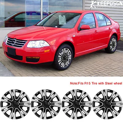 $68.37 • Buy For VW Jetta 15  Set Of 4 Hubcaps Wheel Cover Hub Caps Fits R15 Steel Rims Wheel