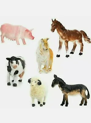 £7.29 • Buy Pack Of 6 Farm Animals Play Set Toy Figures Plastic For Children 