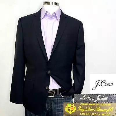 J.Crew Ludlow Loro Piana Super 120's Mens 40R Black Two Button Blazer Jacket • $79.99