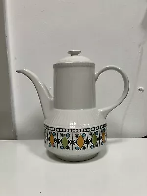 Vintage Kathie Winkle Coffee Pot “Roulette “ Broadhurst Ironstone Pottery • £2.90