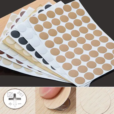 54Pcs/Sheet Self-Adhesive Screw Cover Wood Furniture Holes Cap Stickers Films • £3.11