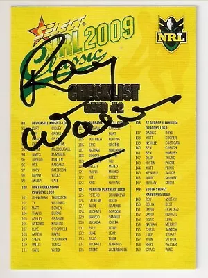 $27 • Buy Signed Ray Warren Legend Rugby League Commentator Nrl Select Checklist Card Rare