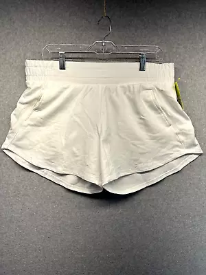 All In Motion Womens Sweat Shorts Size Large White With Pockets NWT • $10