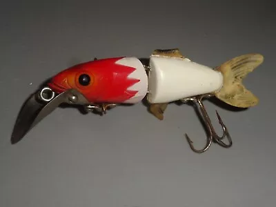 Vintage Fishing Lure Plastic Naturalure Bait Co. Strikee Minnow Jointed Red Head • $8.99