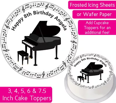 Piano Edible Wafer & Icing Personalised Cake Toppers Decor Birthday Party Music • £4.50