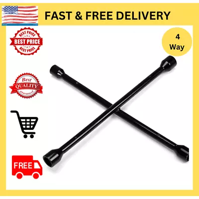 Wrench 4 Way Lug Nut Tool 14 INCH Heavy Duty Socket Wheel Tire Change Universal • $16.89