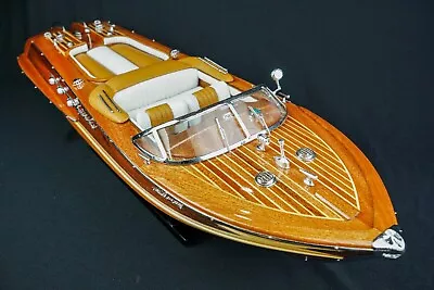 1:16 Vintage Wooden Riva Aquarama Speed Boat Model Ship Top Shelf Decor • $269