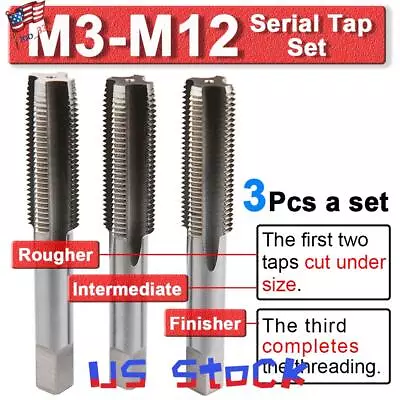 M3 M4 M5 M6 M8 M10 M12 HSS Metric Tap Set Right Hand Thread Cutter Machine Taps/ • $7.02