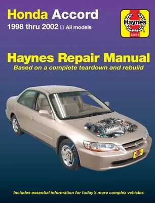 Honda Accord 1998 Thru 2002 Haynes Repair Manual : All Models Jay • $17.69