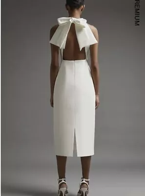 Coast White Dress With Bow Back Size 8 • £40
