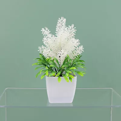 Artificial Potted Flowers Fake False Plant Lavender Garden Home In Pot Decor UK • £3.64