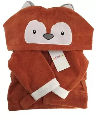 Toddler Hooded Baby Towel Bath RobeBaby Kids Dressing Gown Fox100% Cotton • £9.08