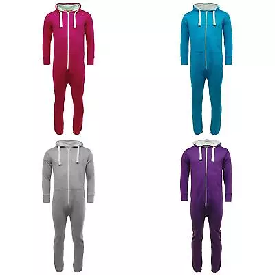 Unisex Adults Plain 1Onesie1 | Men's Women's All In One Loungewear Jumpsuit • £9.95