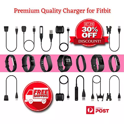 $8.95 • Buy Charger Cable For FitBit Charge 5 4 3 2 Versa 3 2 Luxe Ionic Inspire Ace 2 Sense