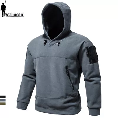 Men's Tactical Jacket Army Military Zipper Pullover Outdoor Casual Hooded Hiking • $39.89