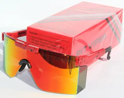 PIT VIPER The Hotshot Intimidator PV 2000 Sunglasses Red/Orange Shield NEW • $79.95