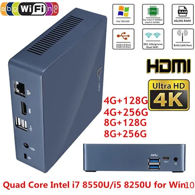 £494.74 • Buy For Windows 10 Intel I7/i5 Quad Core 64bit Mini PC 4G/8G+256G WiFi  RJ45 RH