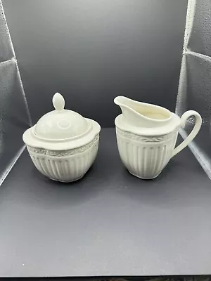 BEAUTIFUL Mikasa Italian Countryside - Creamer And Sugar Bowl Set W/ Lid DD900 • $29