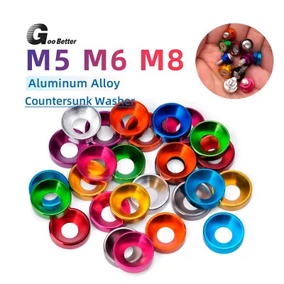 M5 M6 M8 Anodised Aluminium Countersunk Washers For Computer Case 10 Colours • £1.19