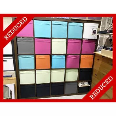 IKEA 5X5 Brown Kallax Expedit Shelving Unit 4x4 Shelves Vinyl Records Shelf • £100