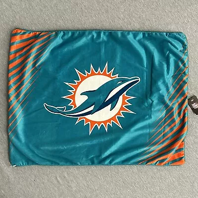 NFL Miami Dolphins Standard Pillow Case With Zipper Closure NWT 20 X26  • $12.99