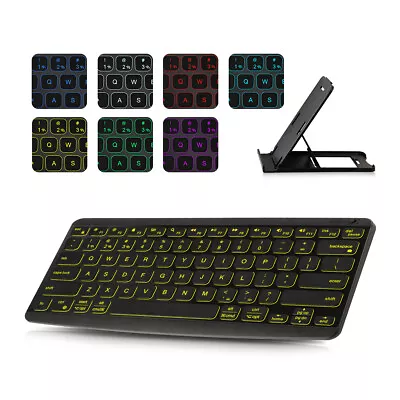 Rechargeable LED Bluetooth Keyboard For MAC IOS Android IPad Tablet Windows US • $22.47