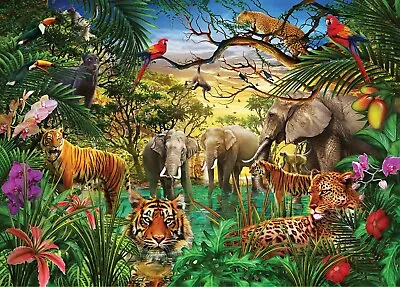 £13.99 • Buy Jungle Animals 3D Wall Sticker Art Poster Decals Murals Kids Room Nursery Z26